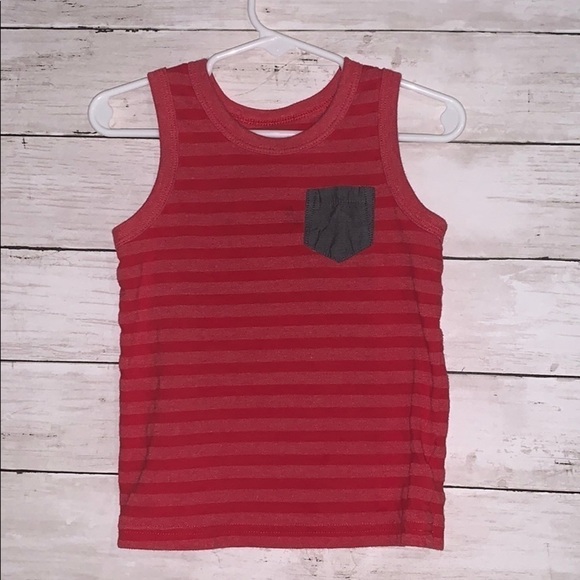 CAT & JACK | Red Tank with Gray Pocket Size 2T - Picture 1 of 3